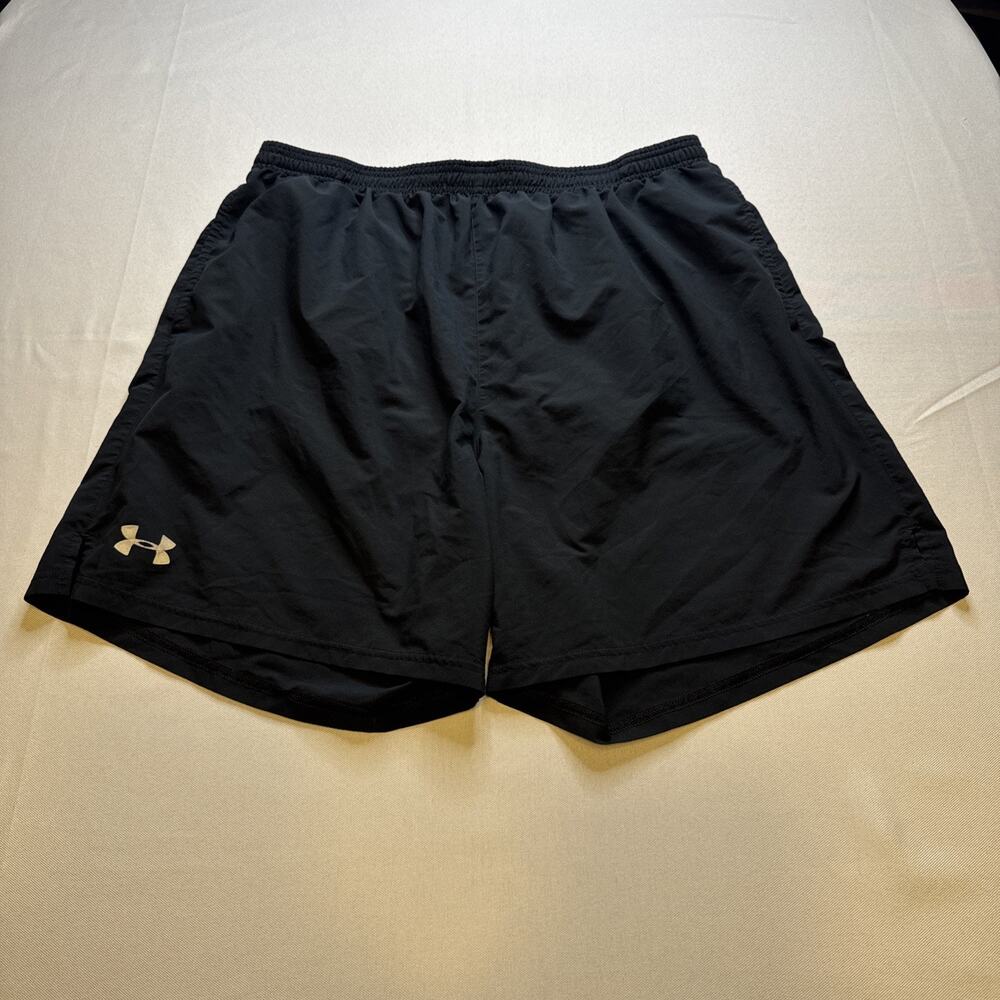 Under Armour Mens HeatGear Running Shorts Black Mesh Brief Liner Size XL #0072